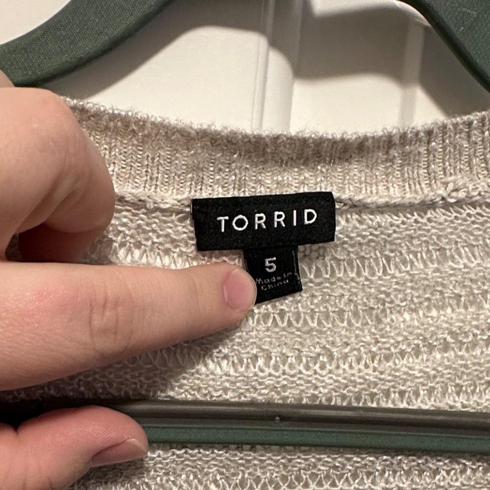 Torrid Beige Open-Front Cardigan - Picture 2 of 5